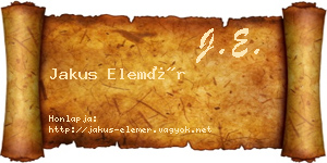 Jakus Elemér névjegykártya