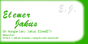 elemer jakus business card